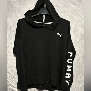Puma cover up hoodie‎ black size medium women’s lightweight sweater